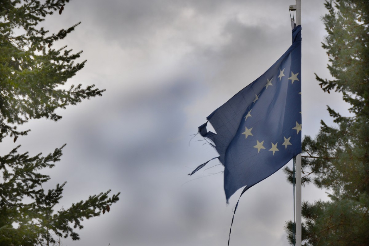 europe torn flag eu european theme union wind Image public domain