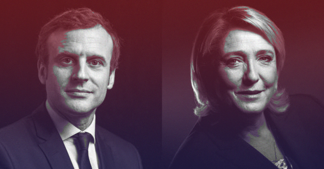 colorised Macron LePen Deuxieme tour Image Revolution