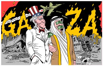 For the past weeks governments have been content to stand by, wringing their hands and weeping crocodile tears while the people of Gaza were being subjected to a vicious bombardment. Cartoon by Latuffe on DeviantArt.