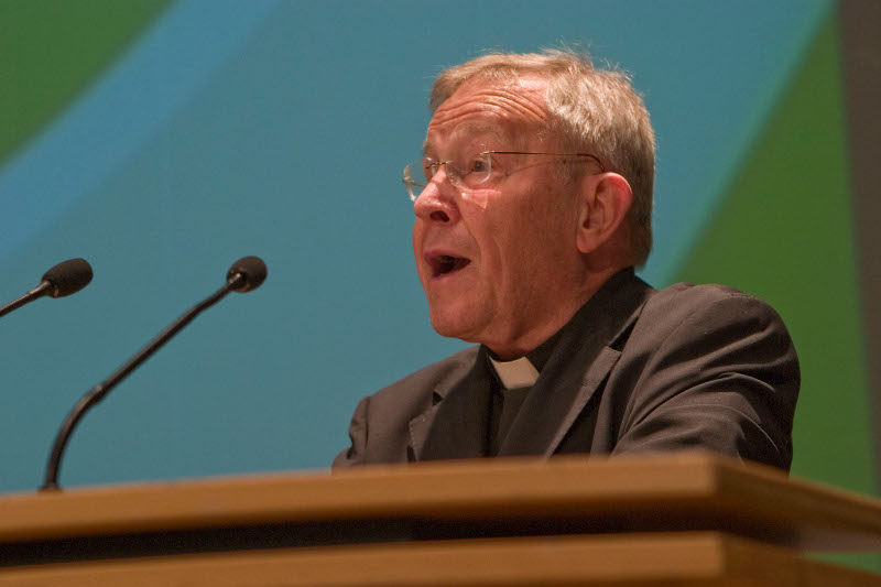 Cardinal Kasper promoting inter-faith co-operation at the Lutheran World Federation. Photo by LWB/Erick Coll.