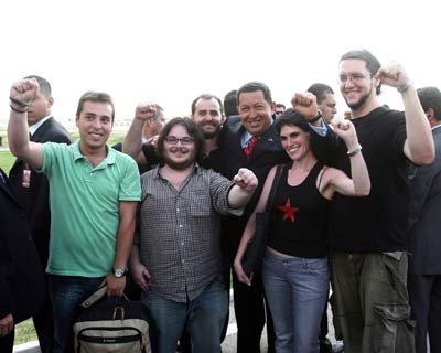 El presidente Chávez recibe en Madrid a una delegación del SE, MFV y El Militante