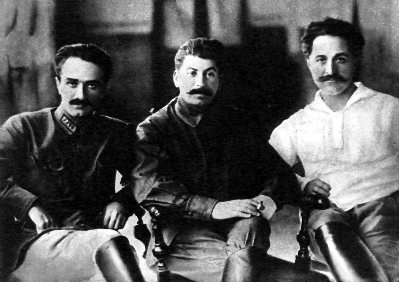 Ordzhonikidze Stalin and Mikoyan Image public domain