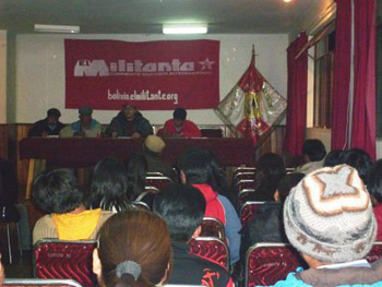 Public meeting of the IMT in Potosí, Bolivia