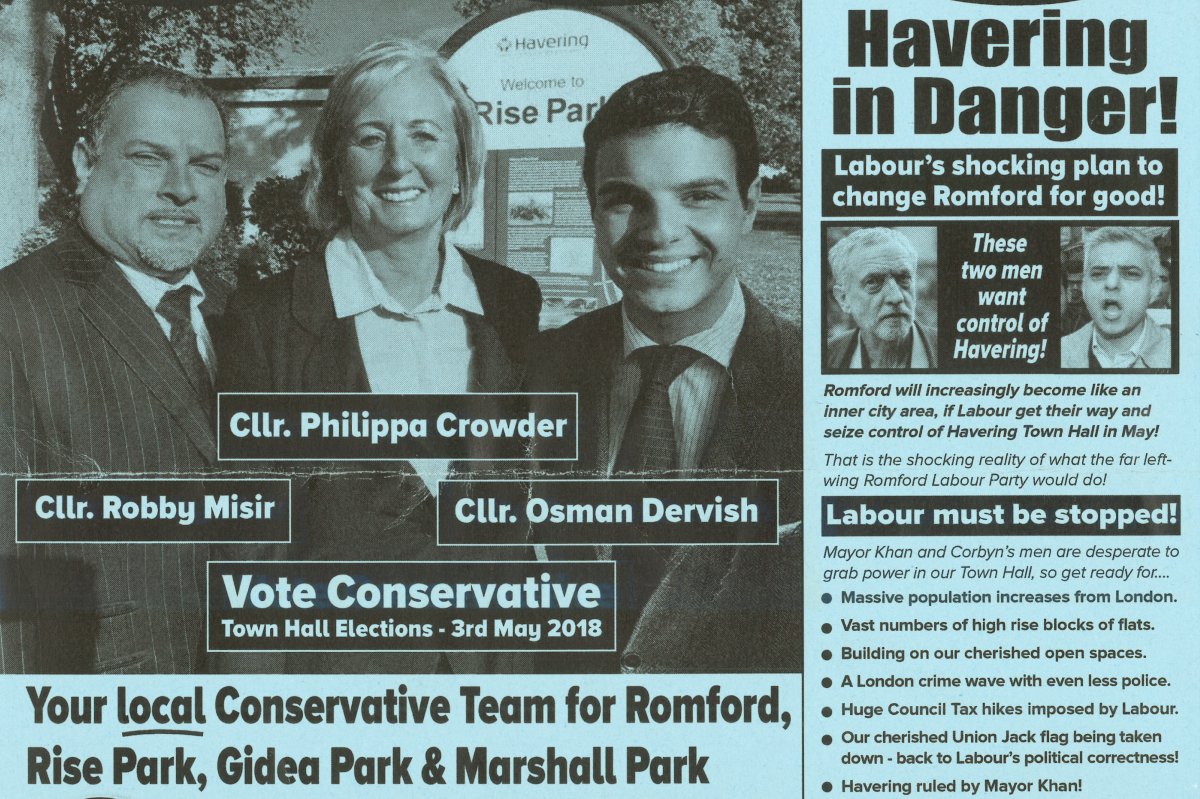 Havering racist election leaflet