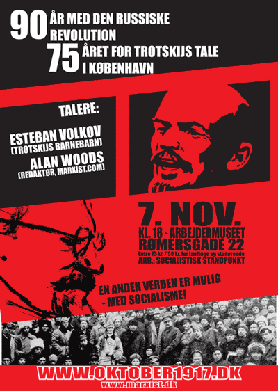 Big event in Copenhagen to commemorate The Russian Revolution and Trotsky’s speech