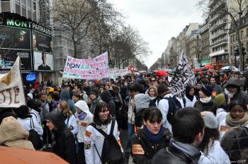 On 10 February a massive demonstration was held in Paris in protest against the French government's plans for education. Photo by ptit@l on Flickr.
