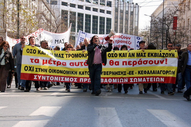 Greek general strike in March. Photo by George Laoutaris
