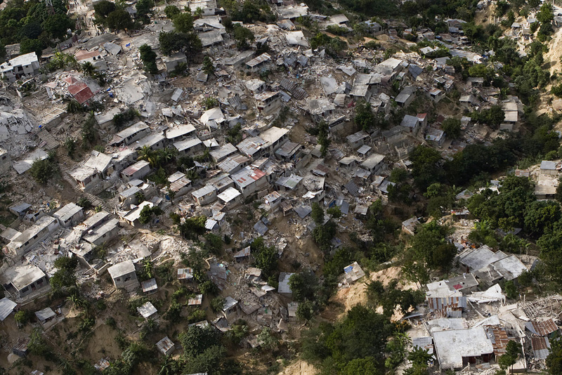 A poor neighbourhood in Port au Prince shows the immense damage after the earthquake