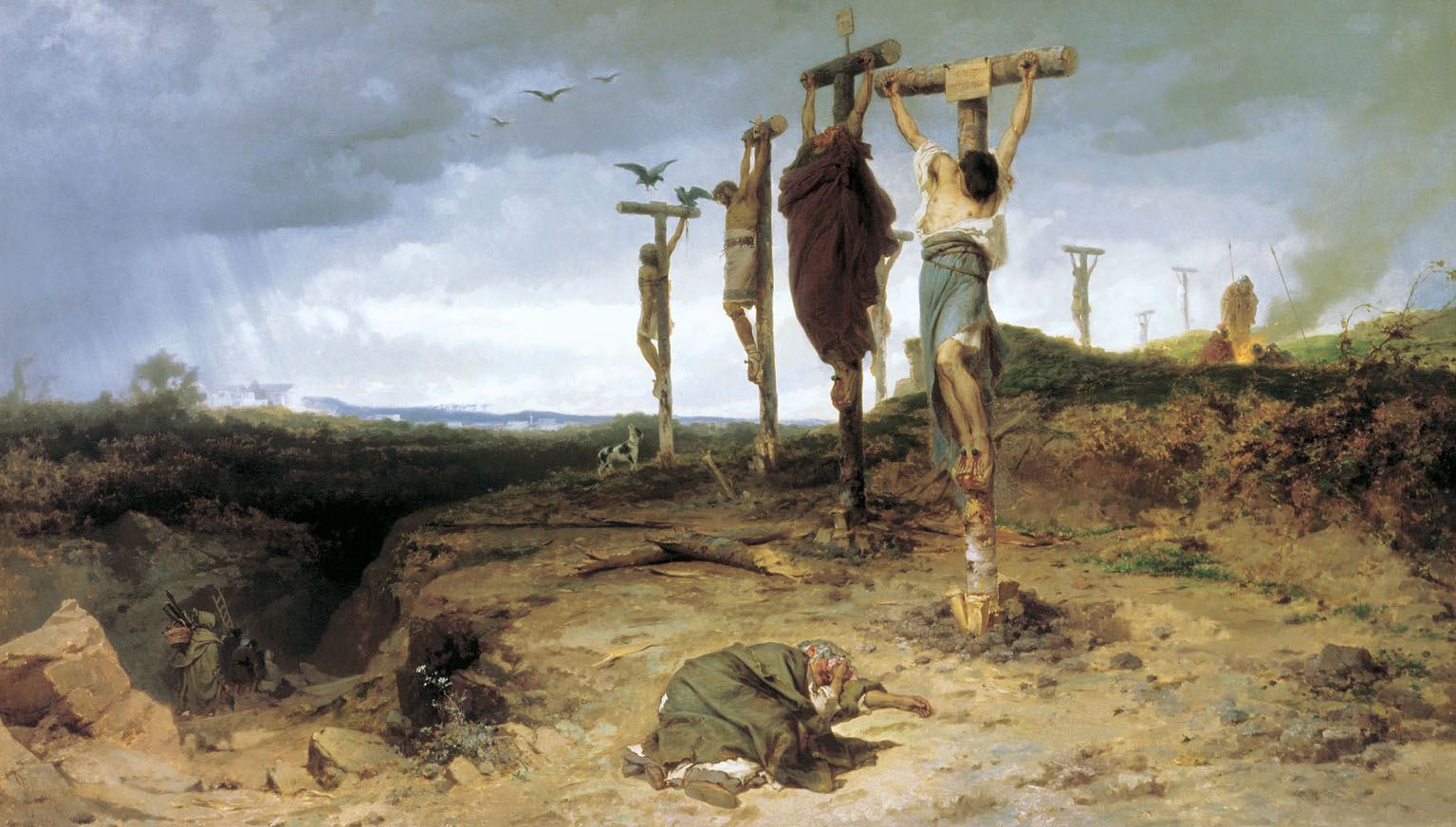 Crucified slaves Image public domain