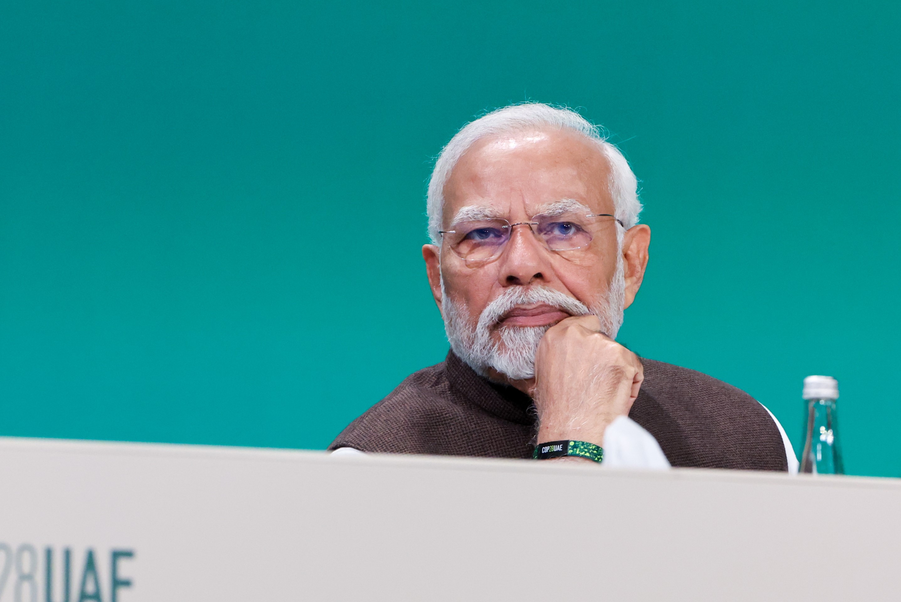 DECEMBER 1: Narendra Modi, Prime Minister of the Republic of India during the High-Level Segment for Heads of State and Government at the UN Climate Change Conference COP28 at Expo City Dubai on December 1, 2023, in Dubai, United Arab Emirates. (Photo by COP28 / Mahmoud Khaled)