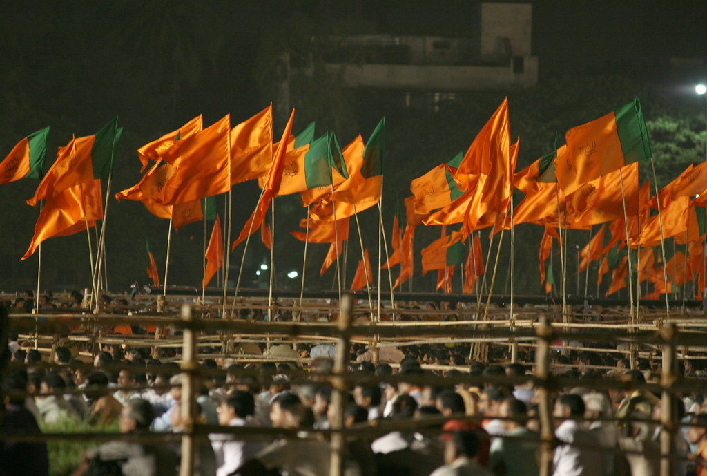 BJP and Shiv Sena flags Image Flickr Al Jazeera English