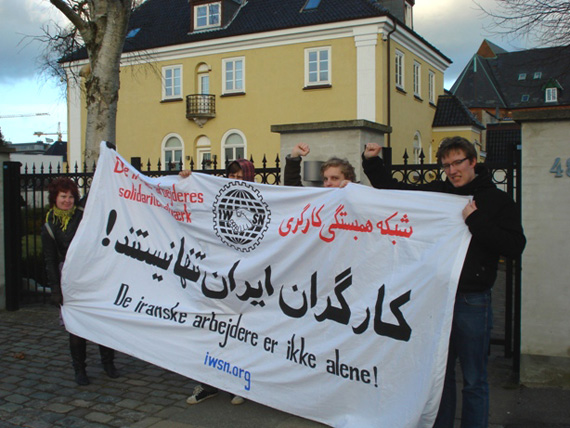 Picket in Denmark in solidarity with the Iranian working class