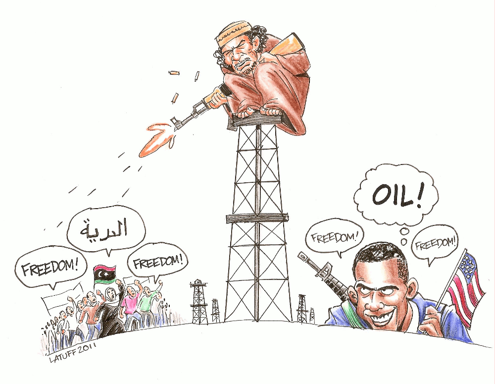 People want freedom, Obama wants oil - Latuff