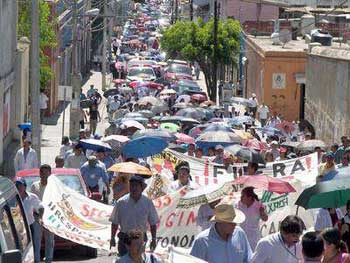 Demonstration demanding the resignation of Ruiz Ortega