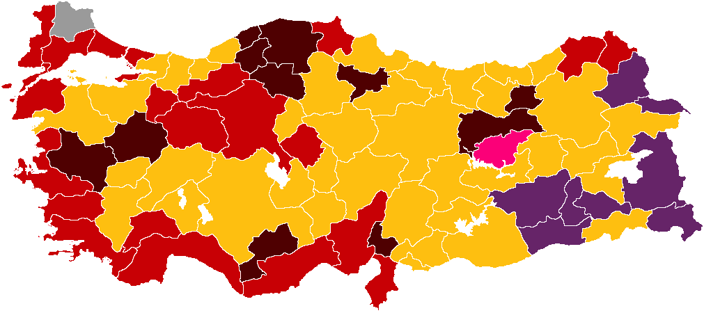 2019 Turkish local election map