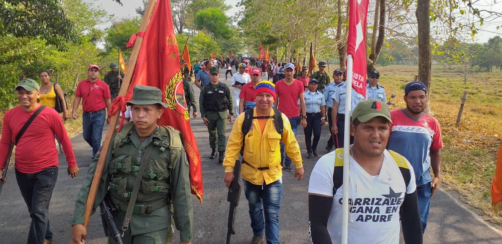 Militias marching